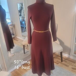 NWT OGL Elegant Maroon Long Sleeve Dress